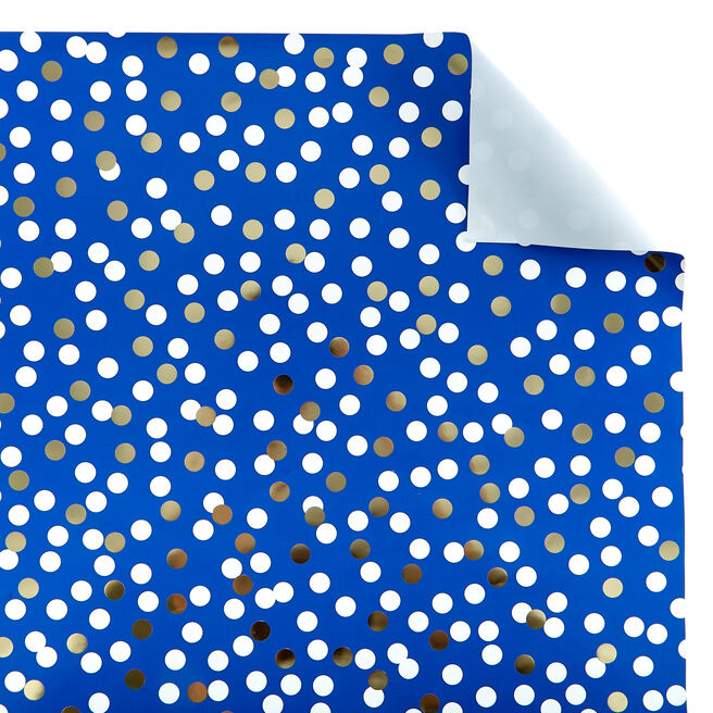 Blue Spotty Wrapping Paper - 1 Sheet