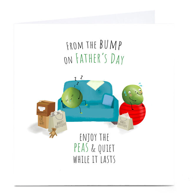 Personalised Father's Day Card - From Bump, Peas & Quiet