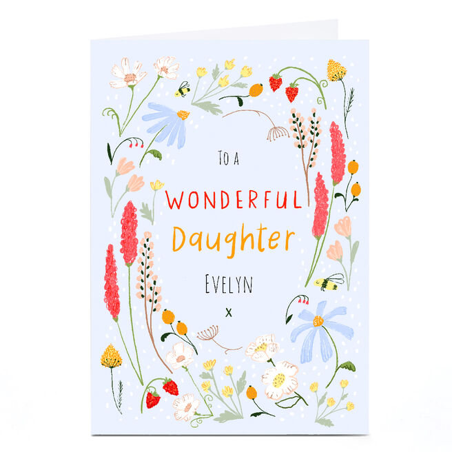 Personalised Emma Valenghi Birthday Card - Blue Floral, Daughter