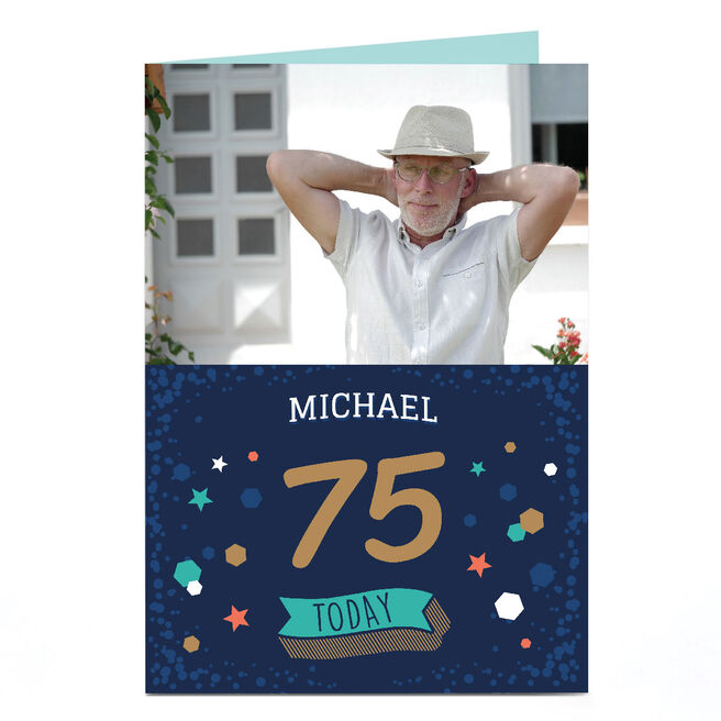Personalised Studio Birthday Photo Card - 75 Today
