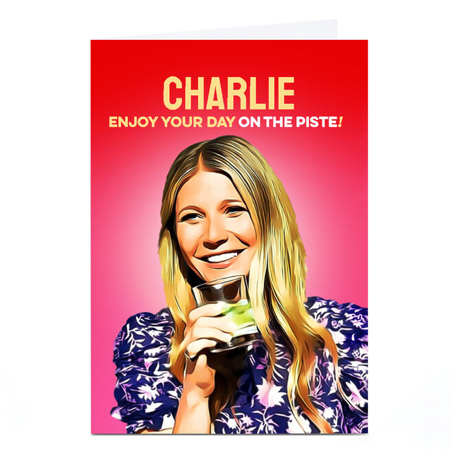 Personalised PG Quips Everday Card - Gwyneth - Enjoy your day on the piste
