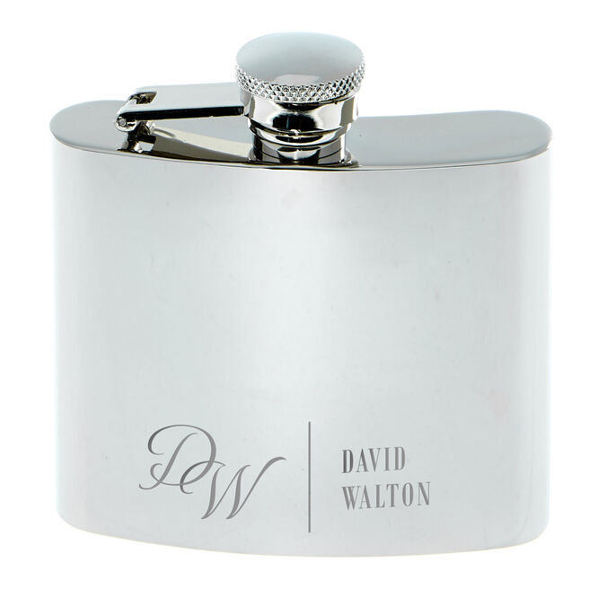 Personalised Engraved Stainless Steel Hip Flask - Initials And Name