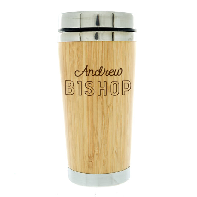 Personalised Bamboo Travel Mug - Name