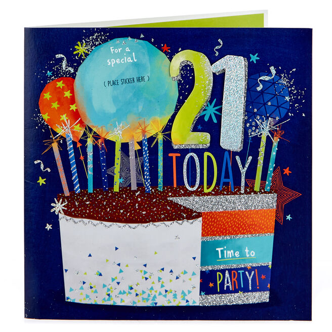 Exquiste Collection 21st Birthday Card - Male Relation Stickers 