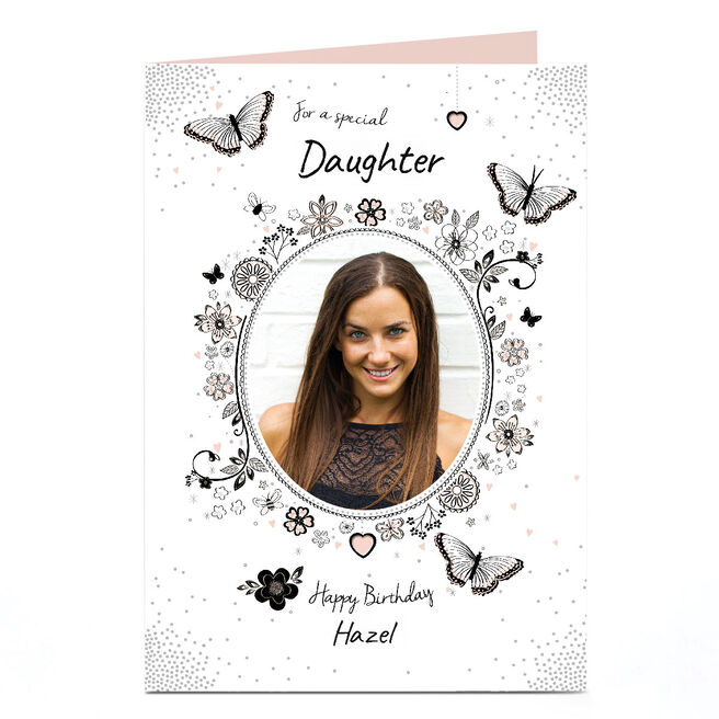 Personalised Studio Birthday Photo Card - Butterflies