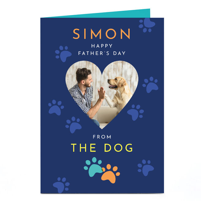 Personalised Studio Fathers Day Card - Heart 1 Photo upload from Dog