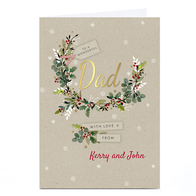 Personalised Kerry Spurling Christmas Card - Floral Dad