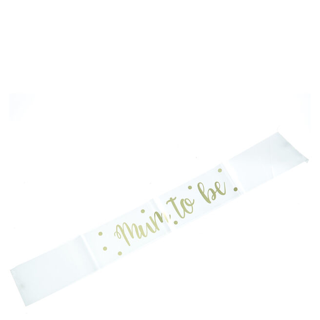 Gold Foil "Mum to Be"" Satin Sash | Card Factory"