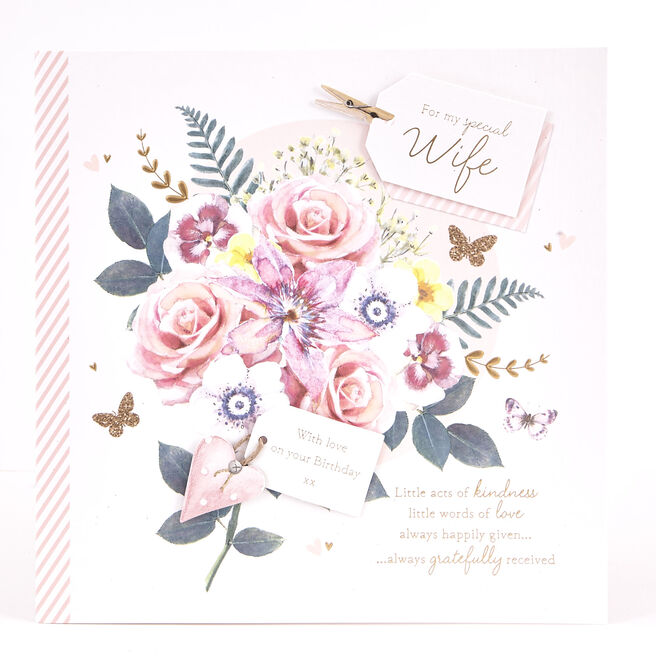 Exquisite Collection Birthday Card - Wife With Love