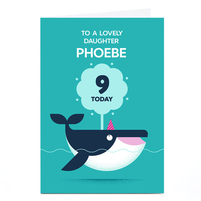 Personalised Jamie Nash Birthday Card - Friendly Whale