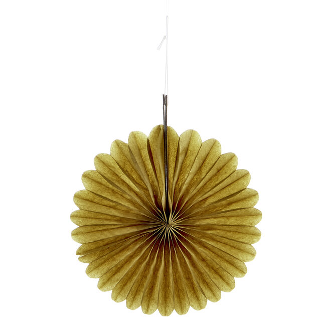 Mini Decorative Tissue Paper Fans - Gold (Pack of 3)