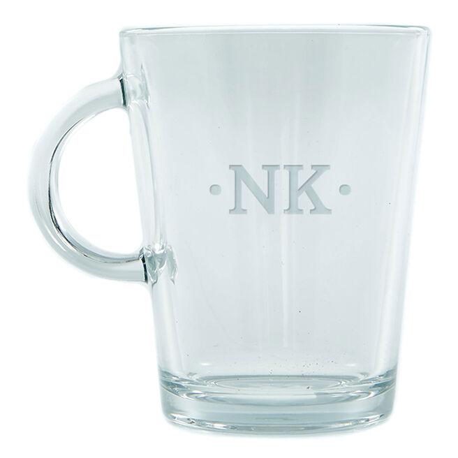 Personalised Engraved Glass Mug - Initials