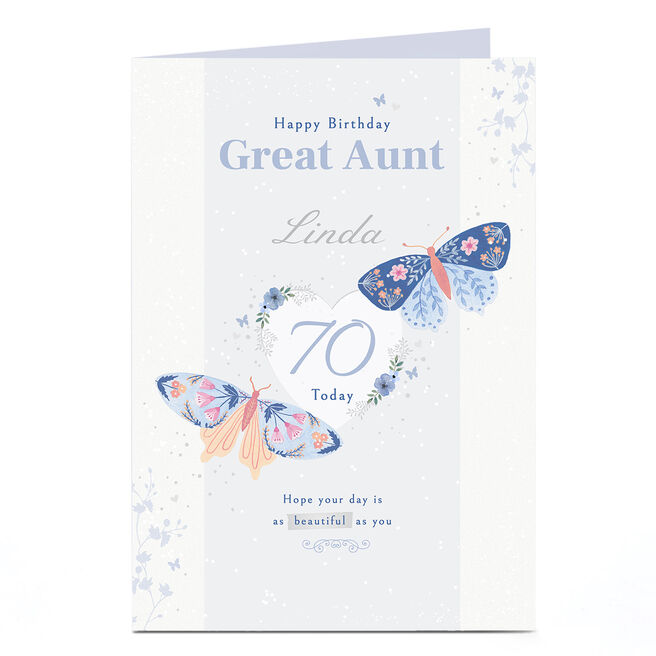 Personalised Birthday Card - As Beautiful As You, Butterflies 
