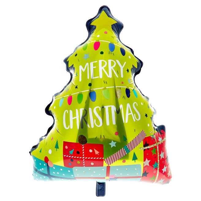 Merry Christmas Tree 31-Inch Foil Helium Balloon
