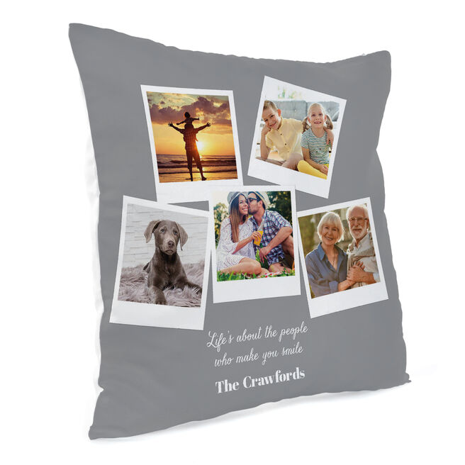 Personalised Photo Cushion - Life's about the people who make you smile