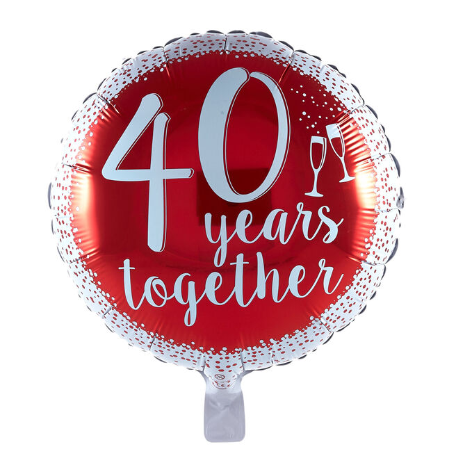 40 Years Together Anniversary Foil Helium Balloon 