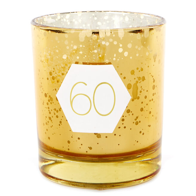 Gold Vanilla Scented 60th Birthday Candle