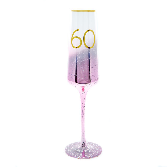 60th Birthday Champagne Flute - Happy Birthday To You