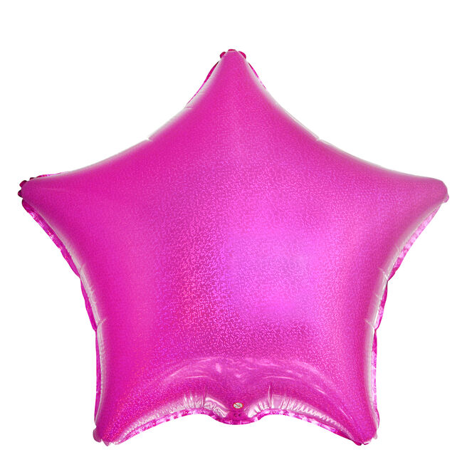 Magenta Star Foil Helium Balloon