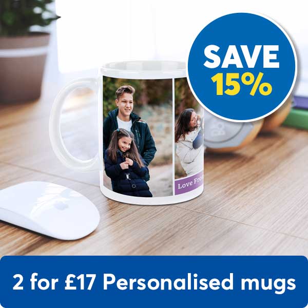 2 for £17 personalised mugs