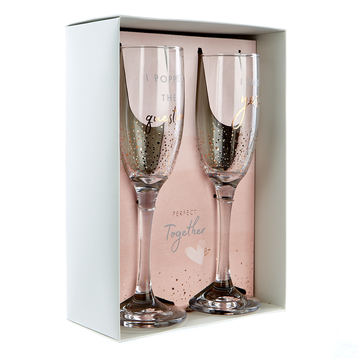 Perfect Together Engagement Champagne Flute Gift Set