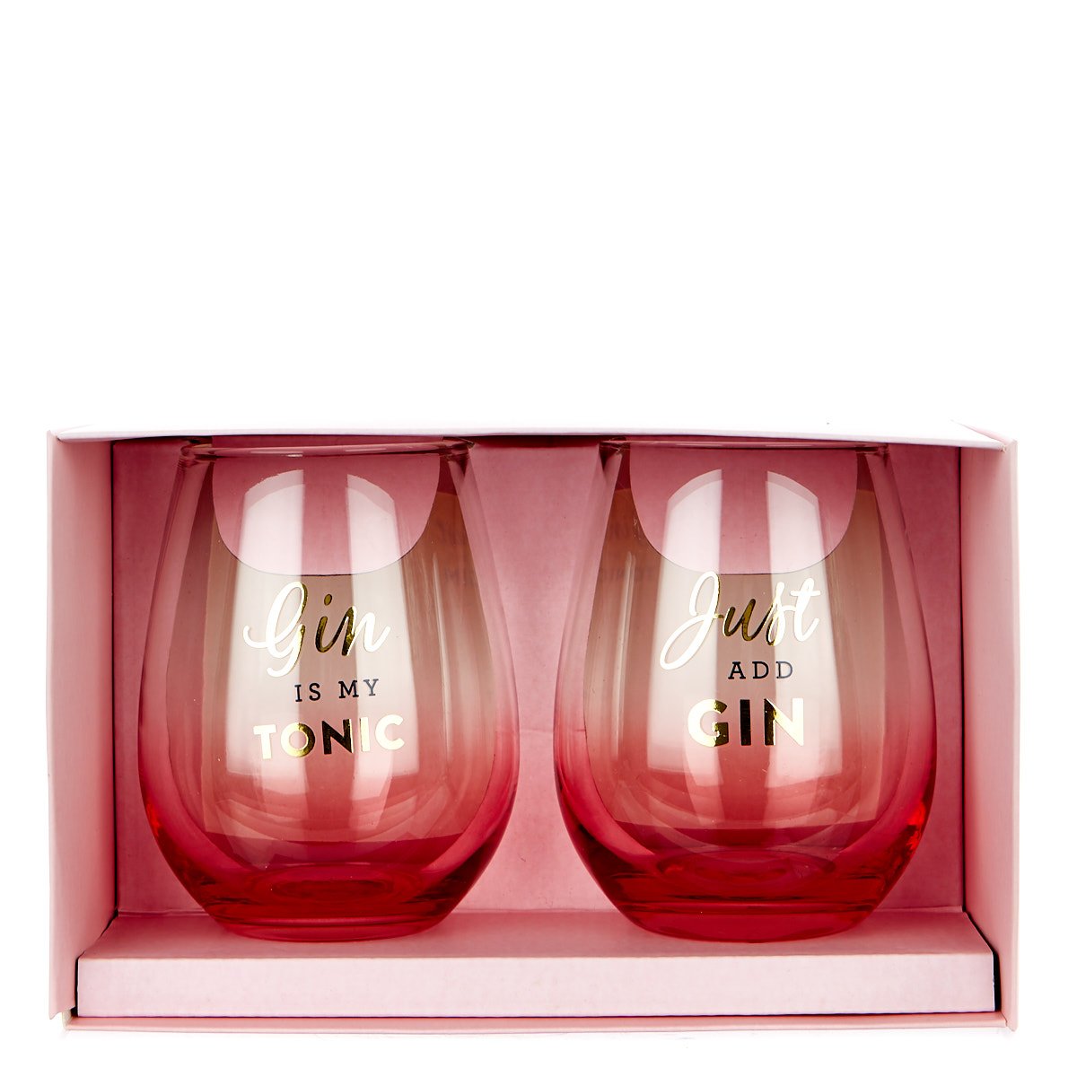 Pink & Gold Gin Glasses - Set of 2