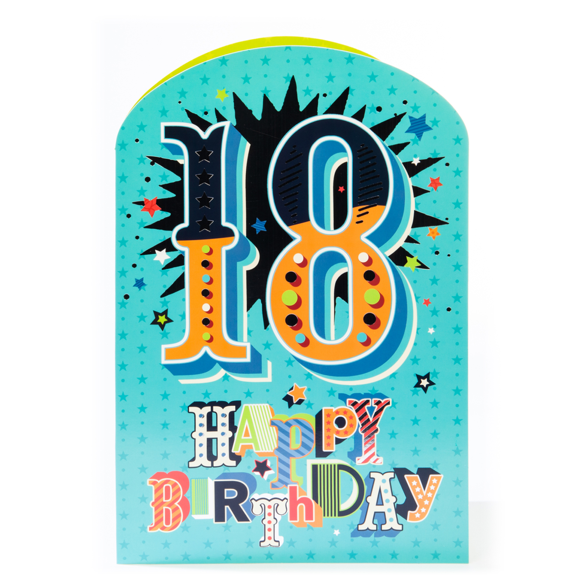Giant 18th Birthday Card - Blue Stars 