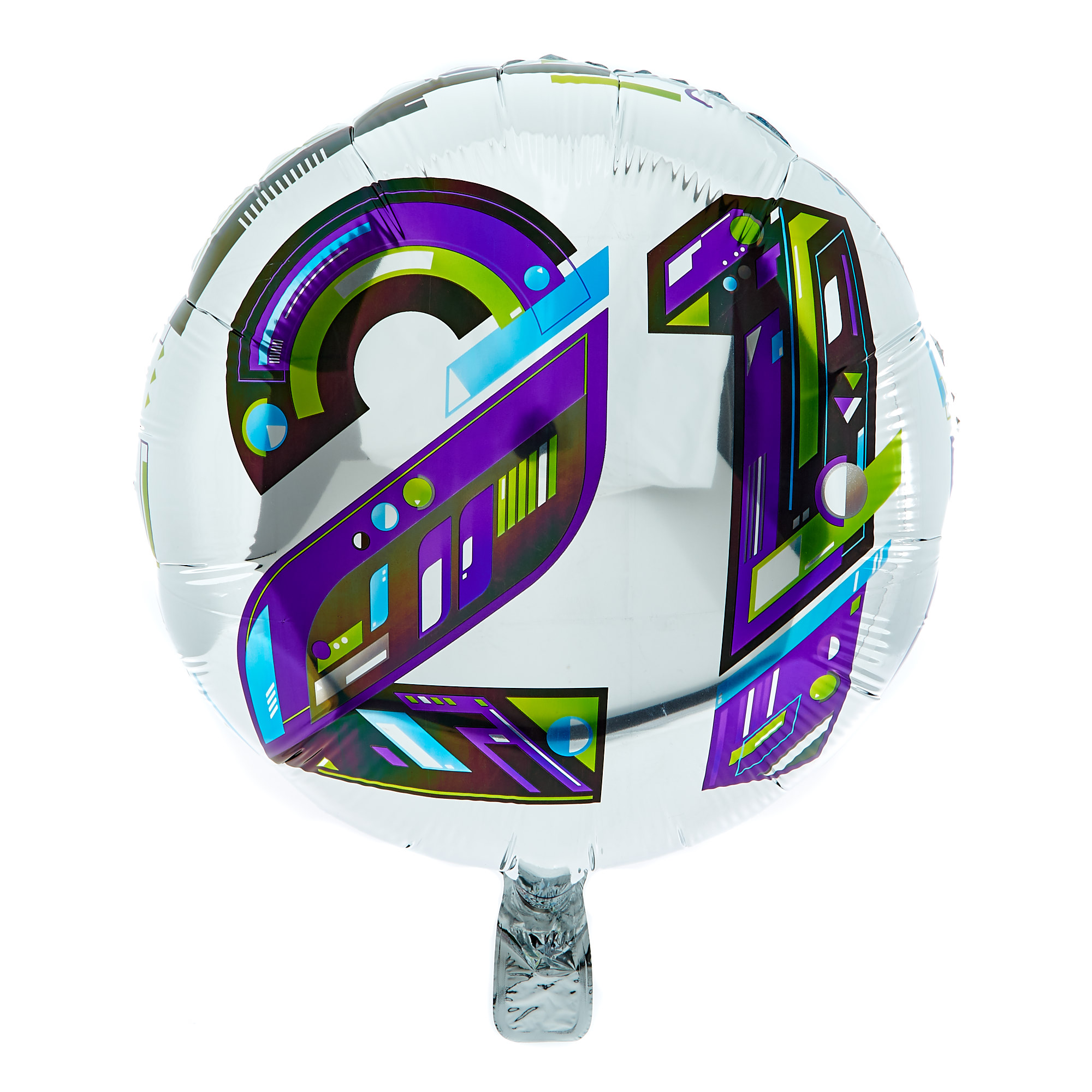 Modern Numerals 21st Birthday 18-Inch Foil Helium Balloon