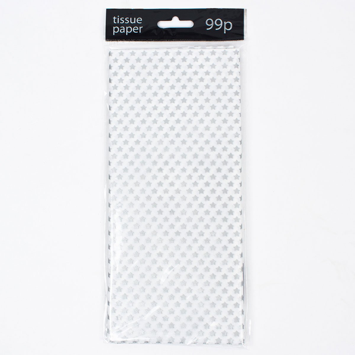 White Tissue Paper With Silver Stars - 7 Sheets