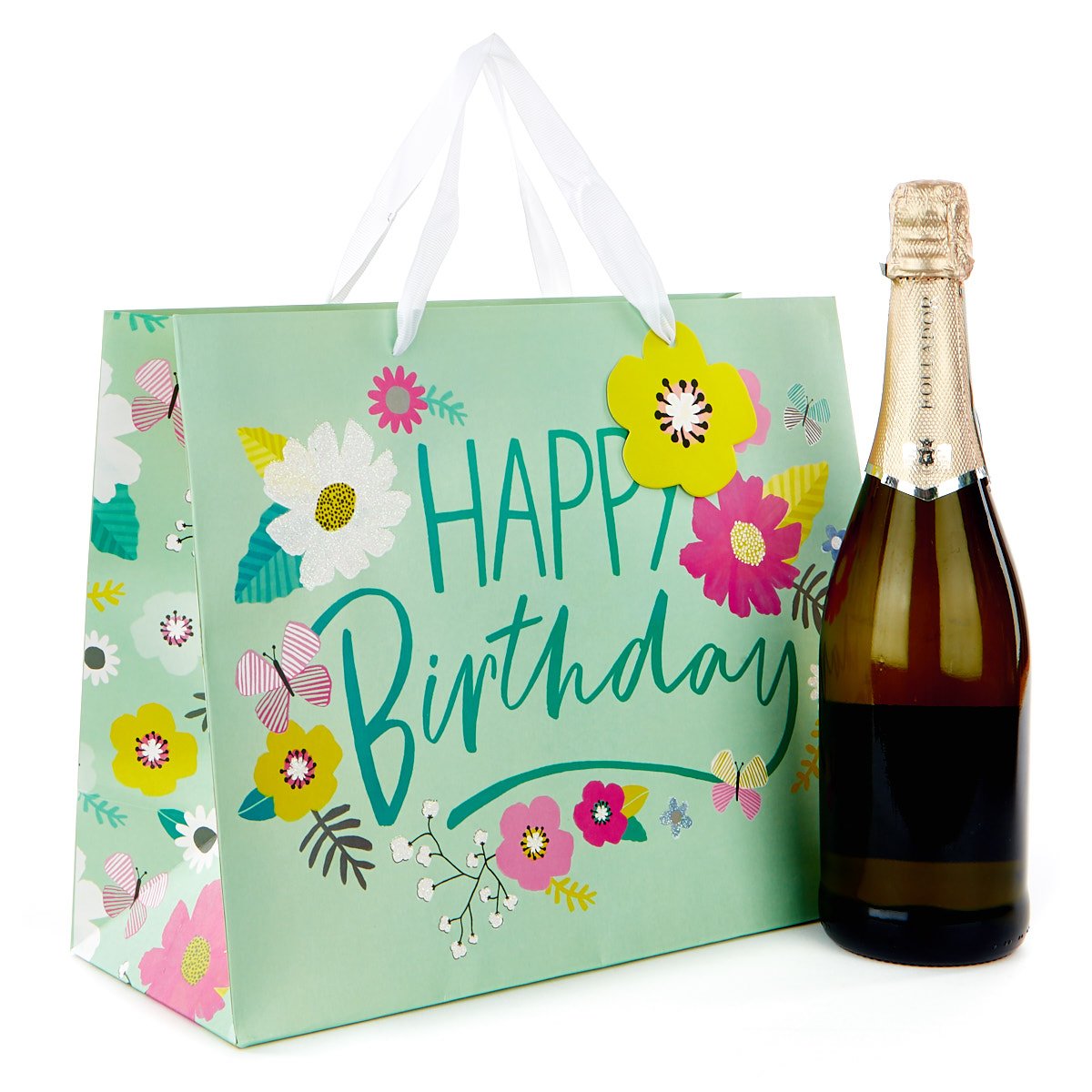 Large Landscape Gift Bag - Happy Birthday, Floral