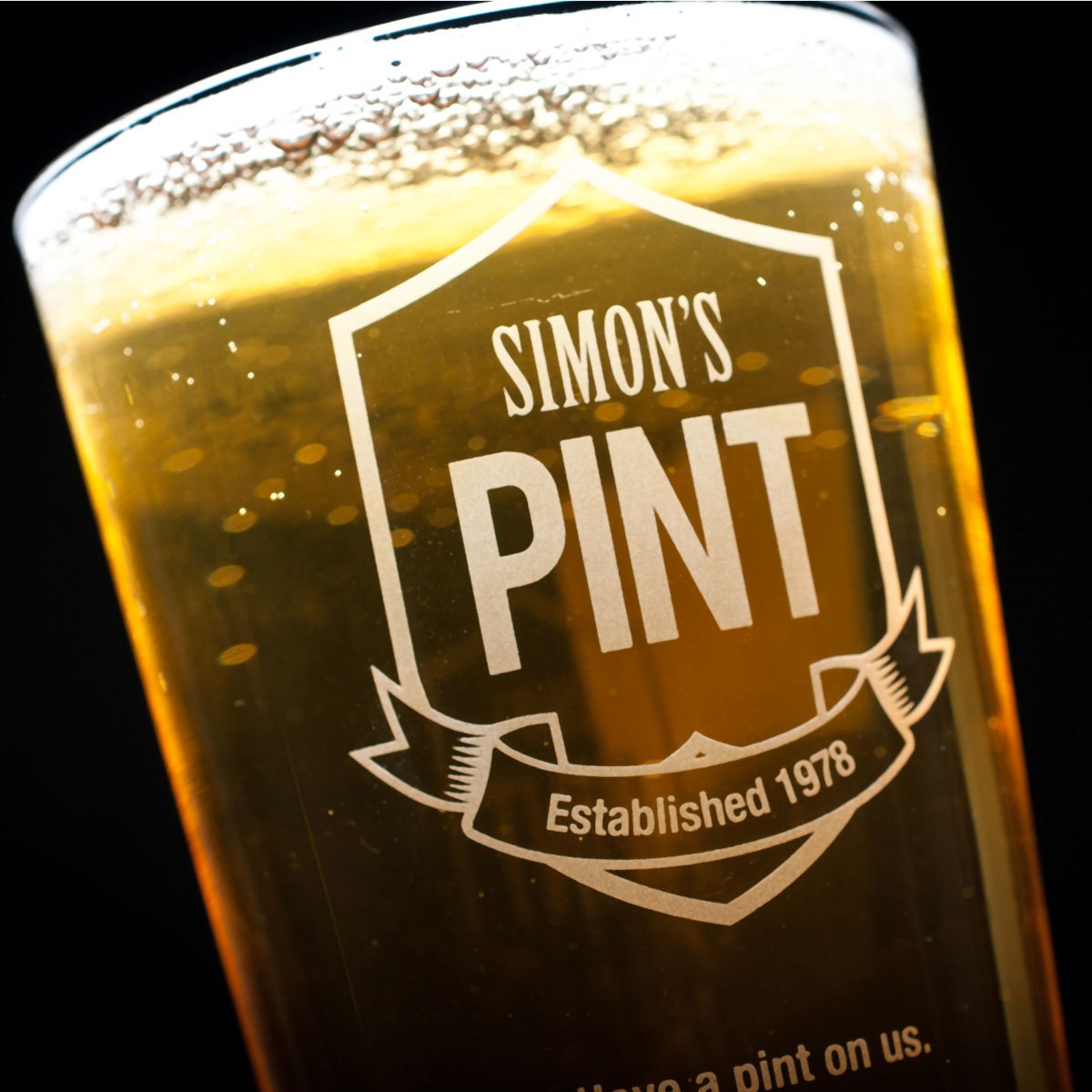 Personalised Established Badge Pint Glass