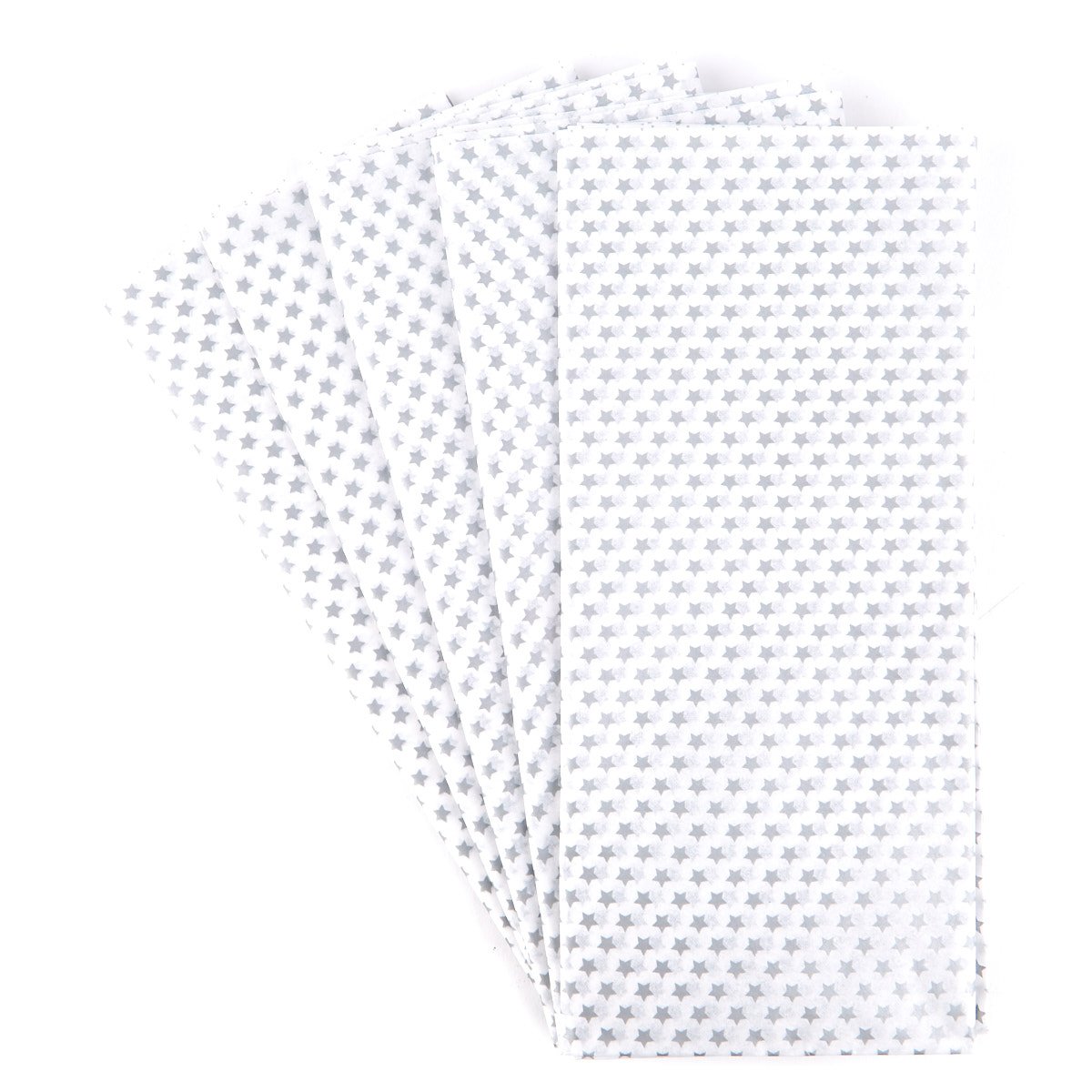 White Tissue Paper With Silver Stars - 7 Sheets