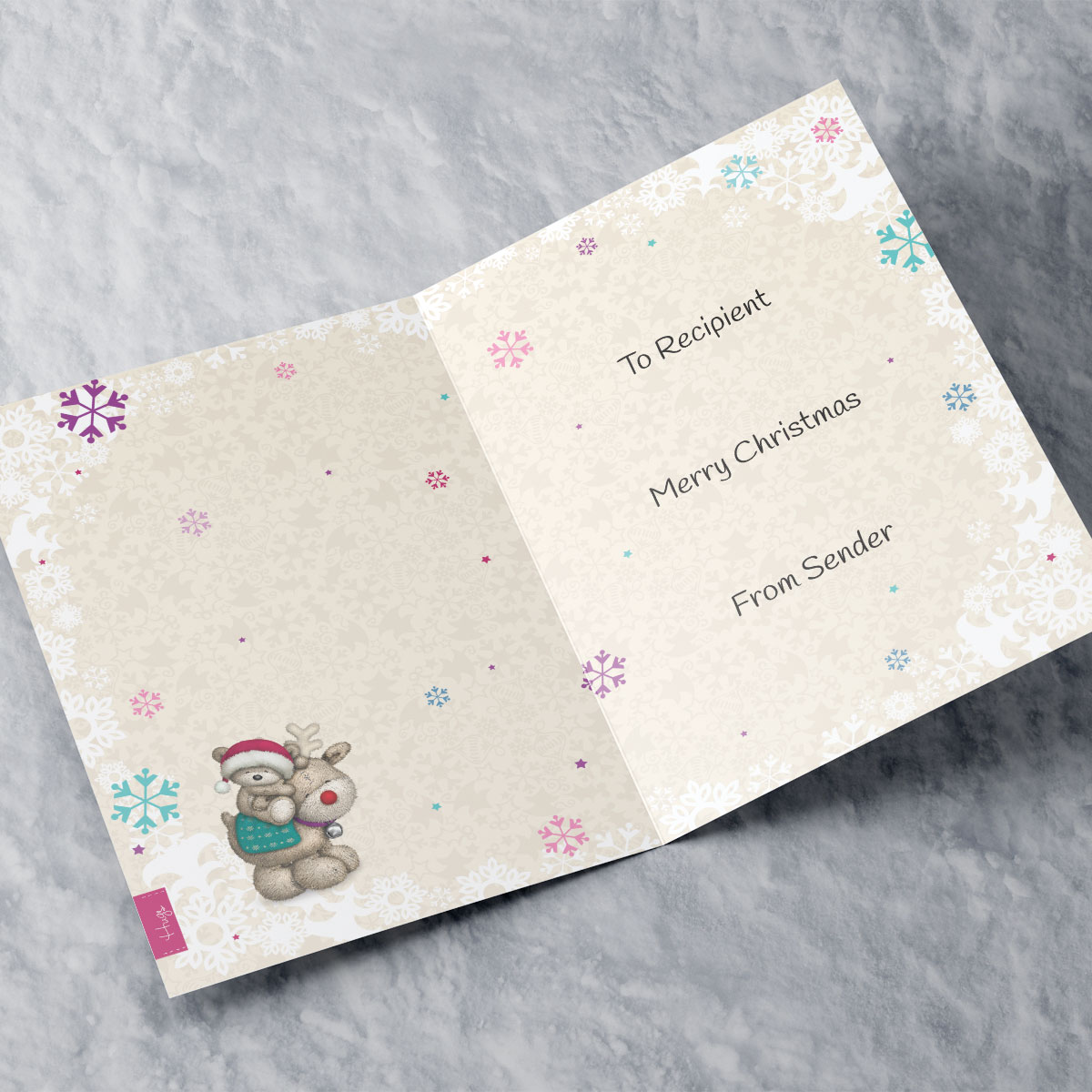 Hugs Personalised Christmas Card - Happy 1st Christmas