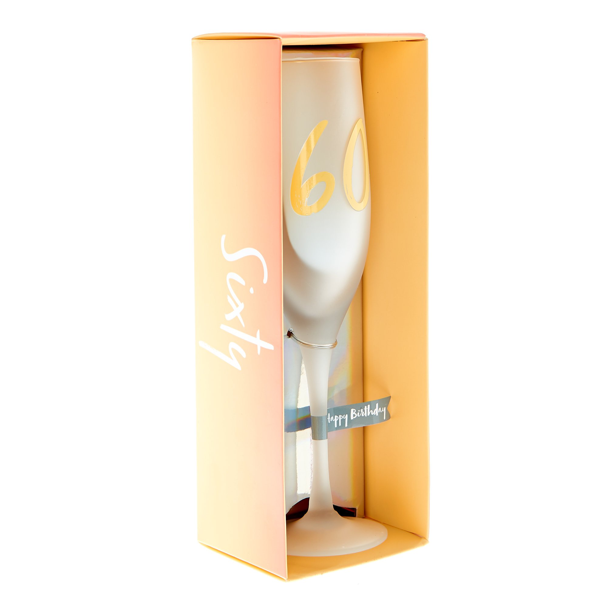 60th Birthday Frosted Champagne Flute 