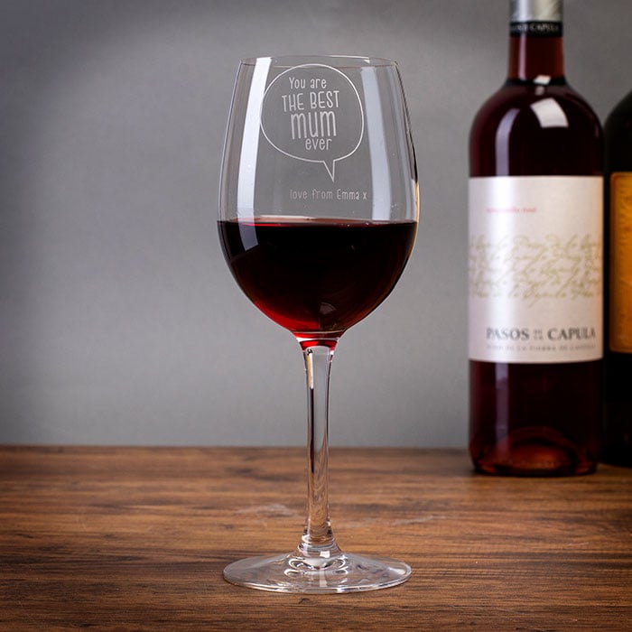 Personalised Best Mum Ever Wine Glass