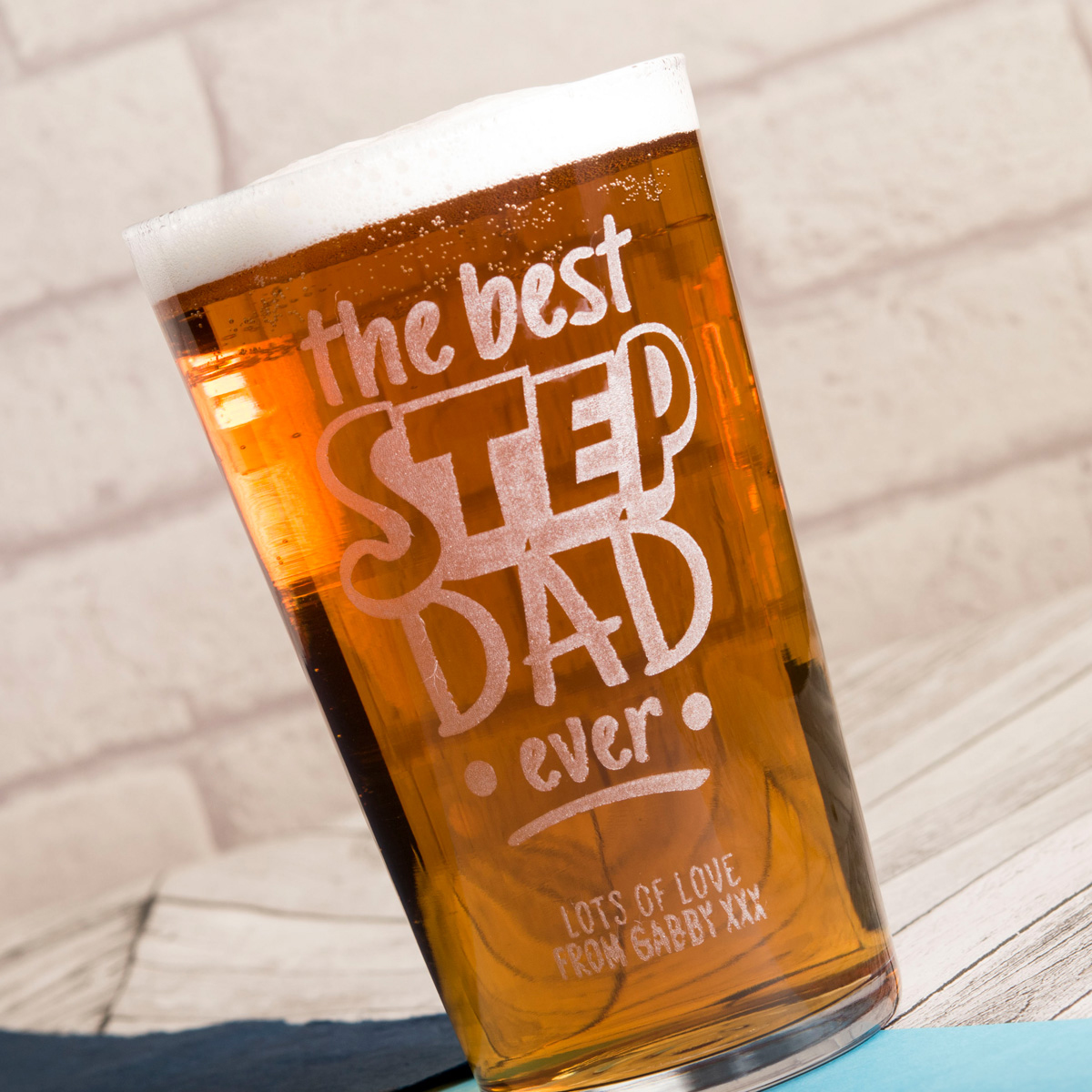 Personalised Pint Glass - The Best Stepdad