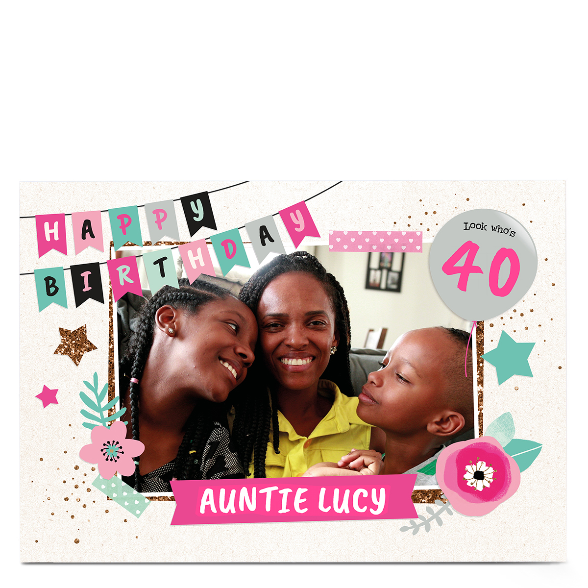Photo Birthday Card - Happy Birthday Banner