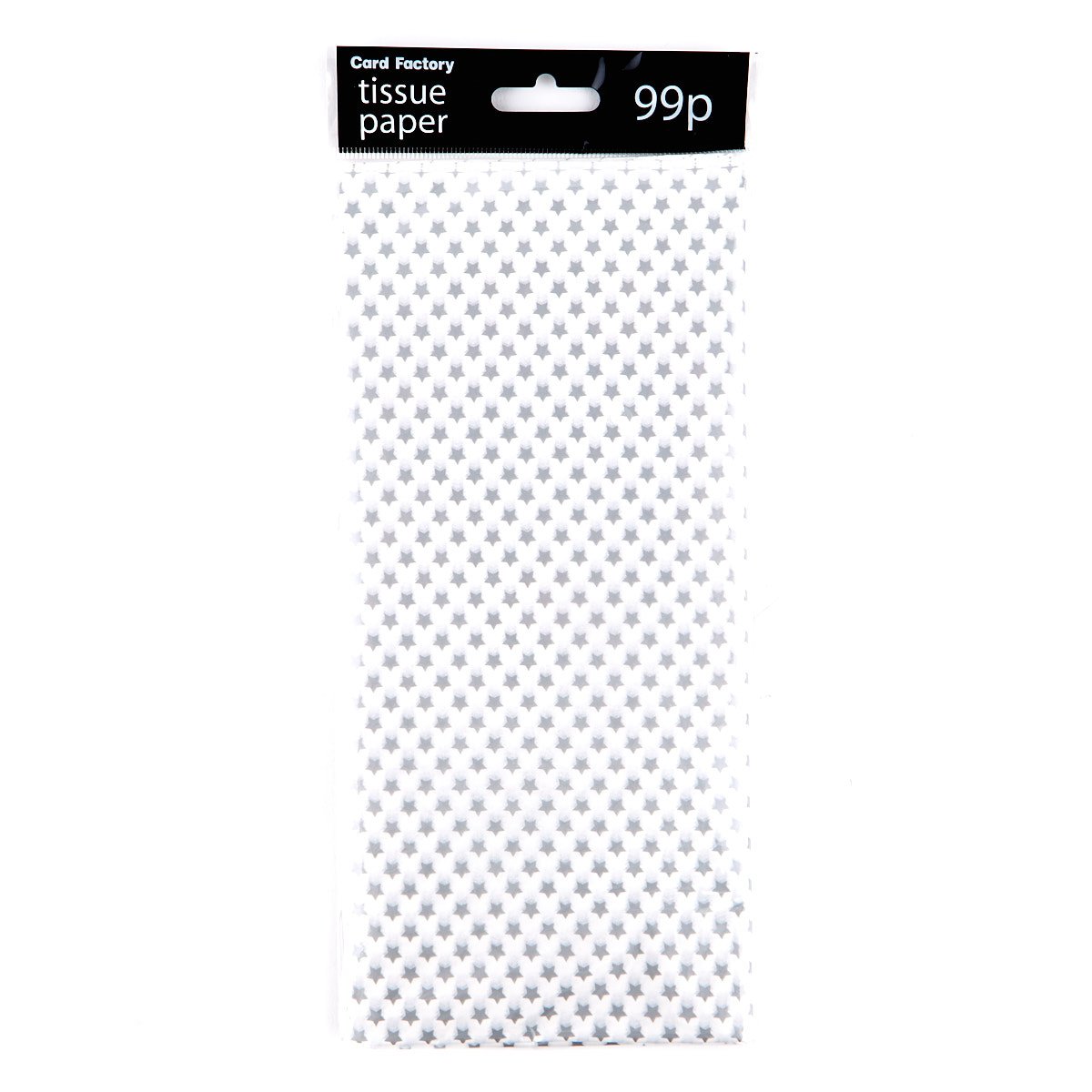 White Tissue Paper With Silver Stars - 7 Sheets