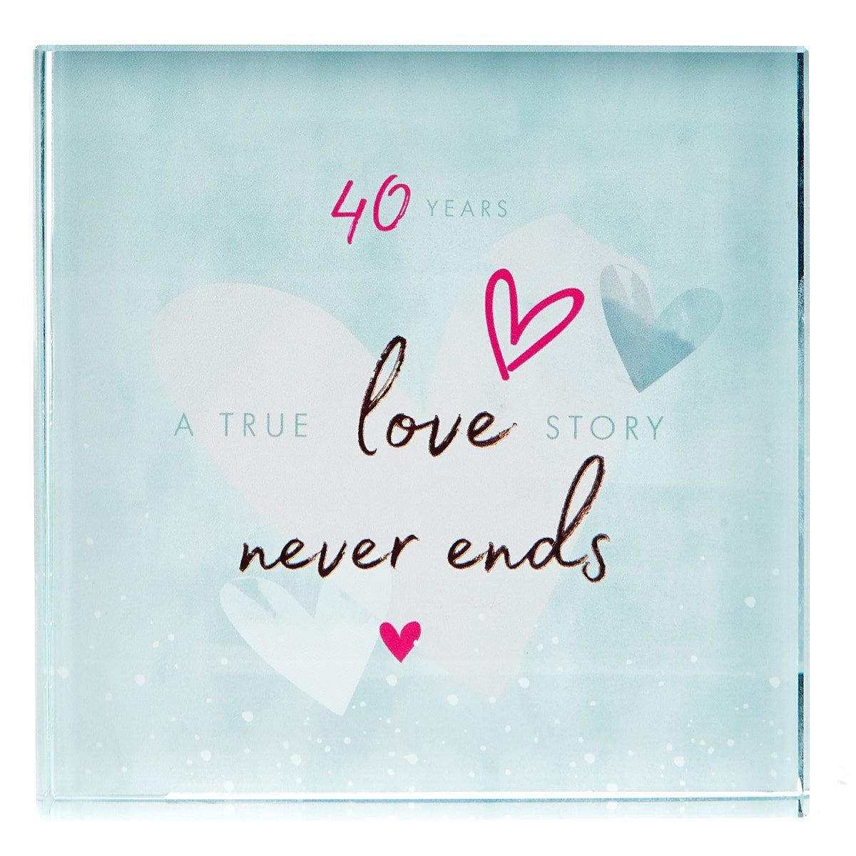 Perfect Together Glass Keepsake - 40th Anniversary