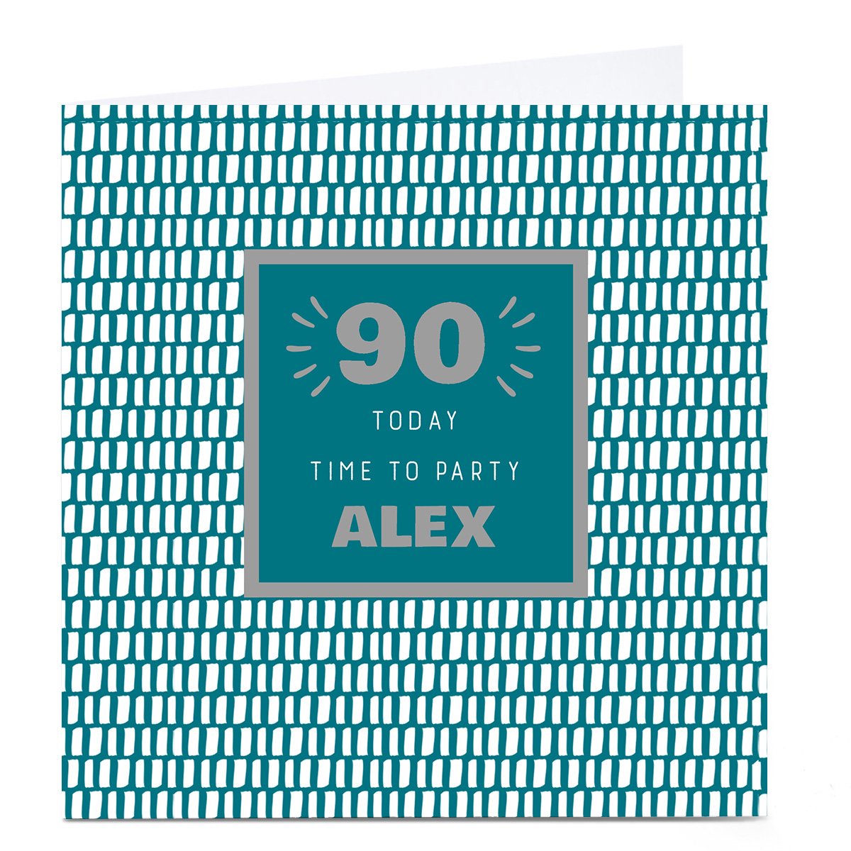 Personalised 90th Birthday Card - Time To Party Green