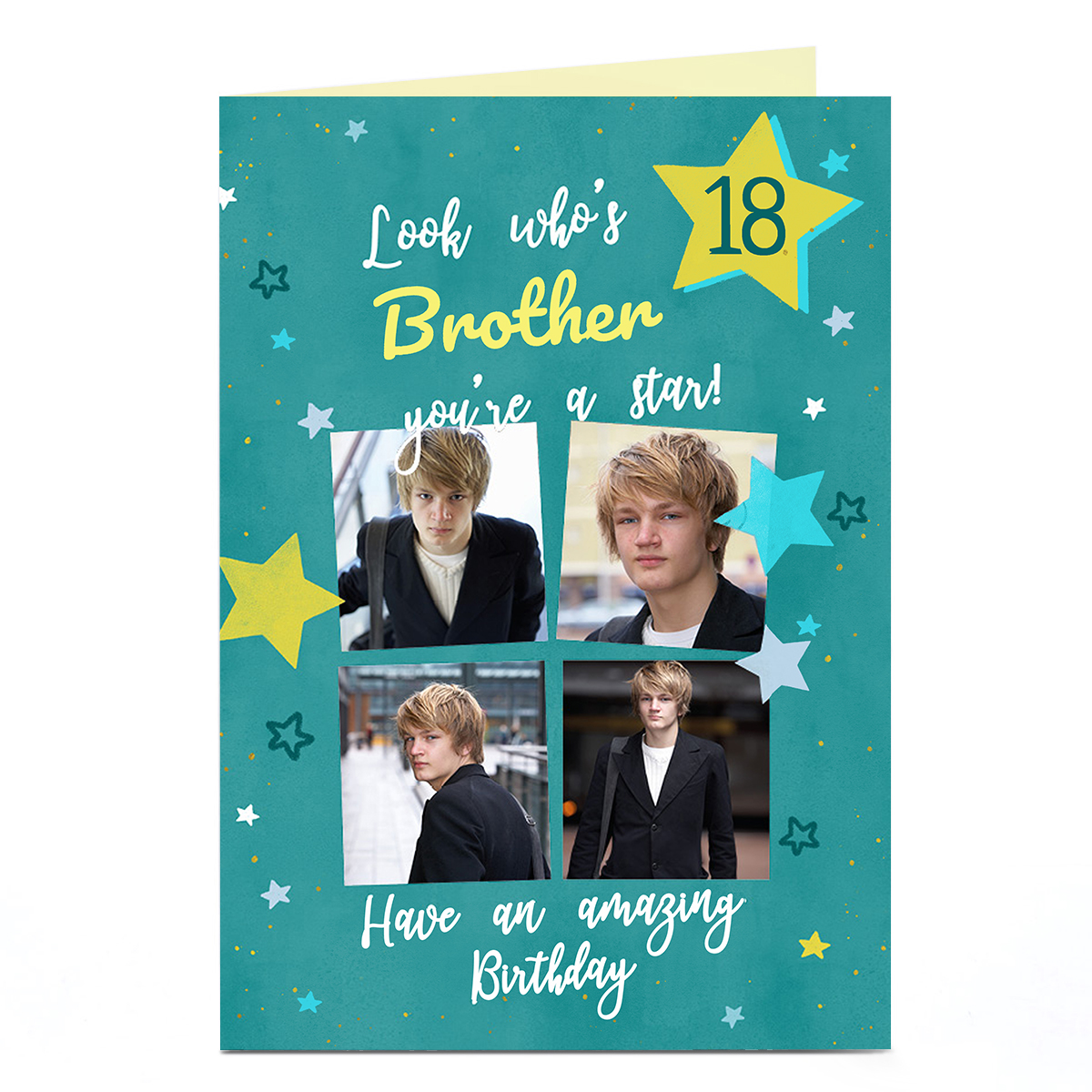 Photo Birthday Card - You're A Star, Editable Age & Name
