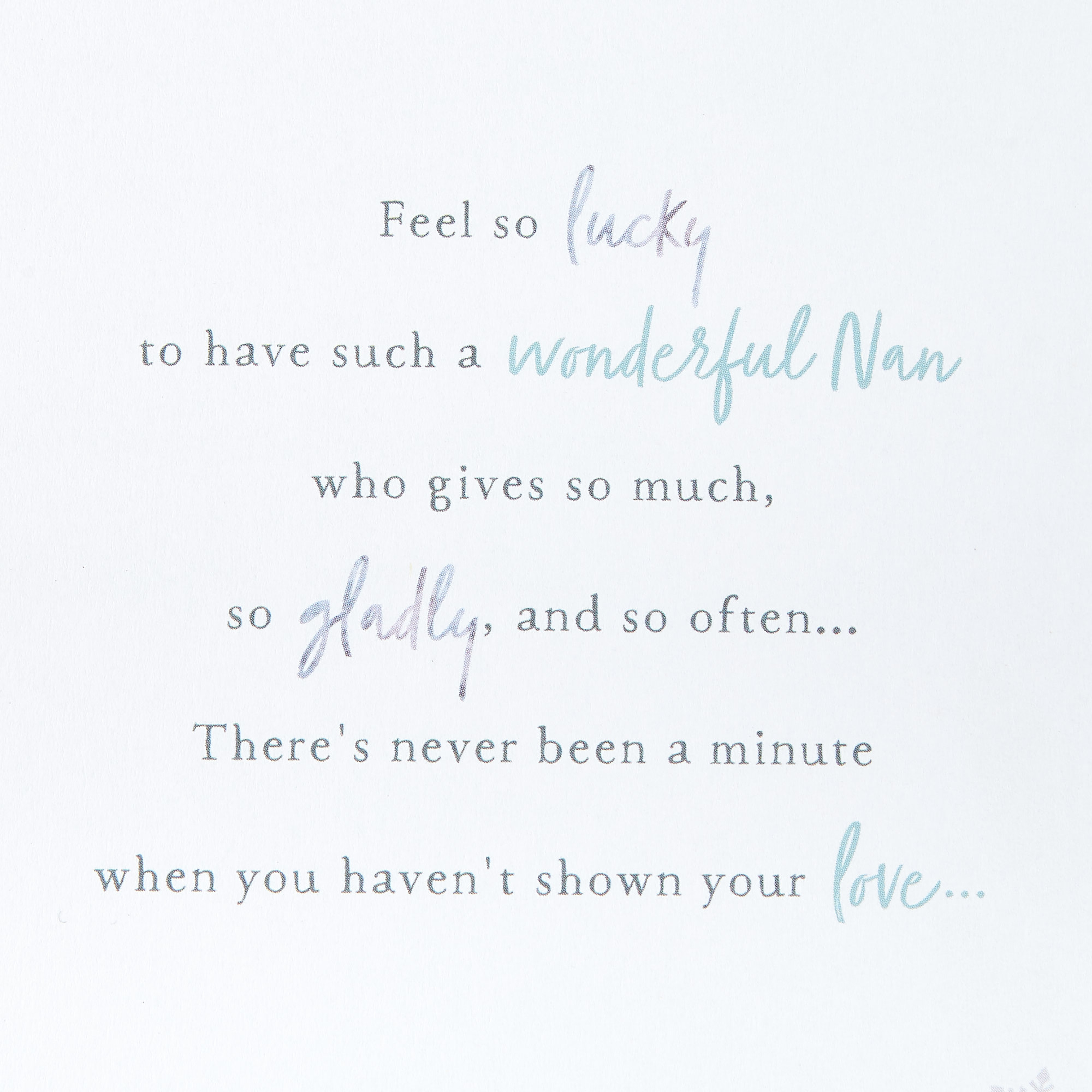 Christmas Card - Wonderful Nan, Traditional Verse