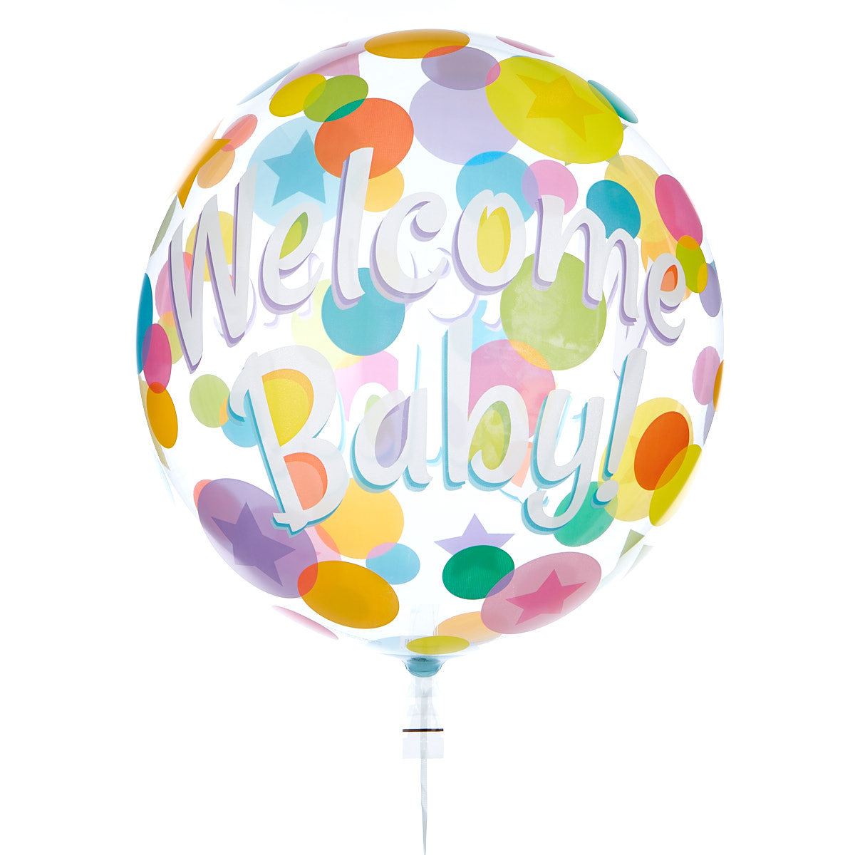 22-Inch Bubble Balloon - Welcome Baby - DELIVERED INFLATED!