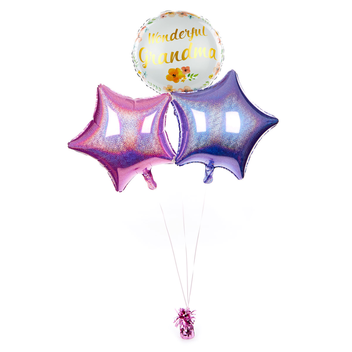 Pink and Lilac Wonderful Grandma Balloon Bouquet - DELIVERED INFLATED!