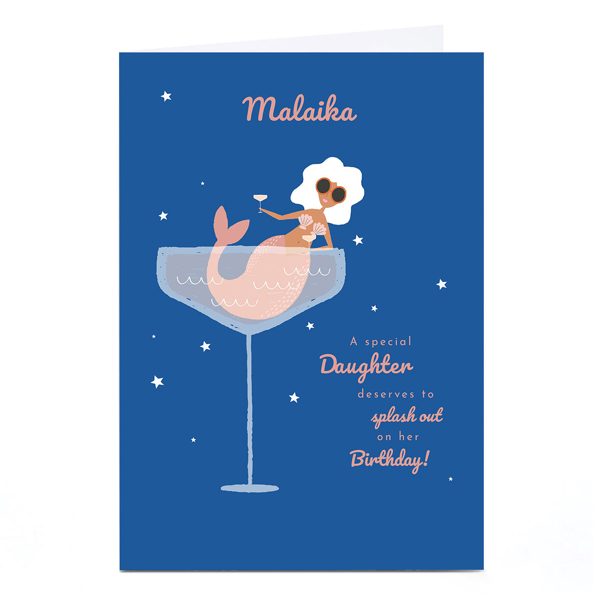 Personalised Birthday Card - Mermaid Birthday Glass