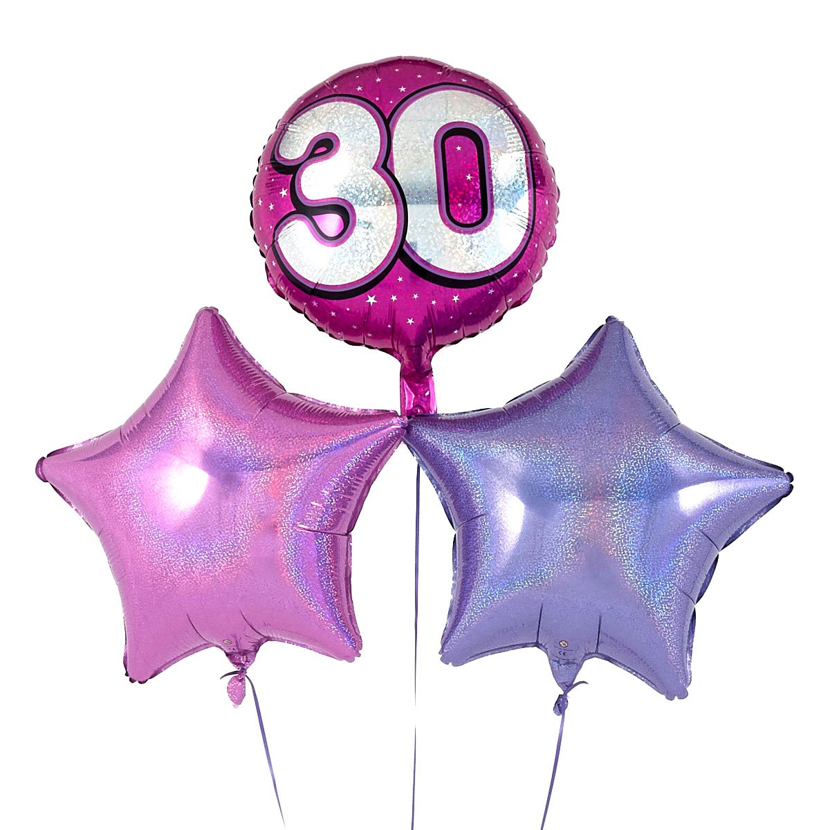 Pink 30th Birthday Balloon Bouquet - DELIVERED INFLATED!