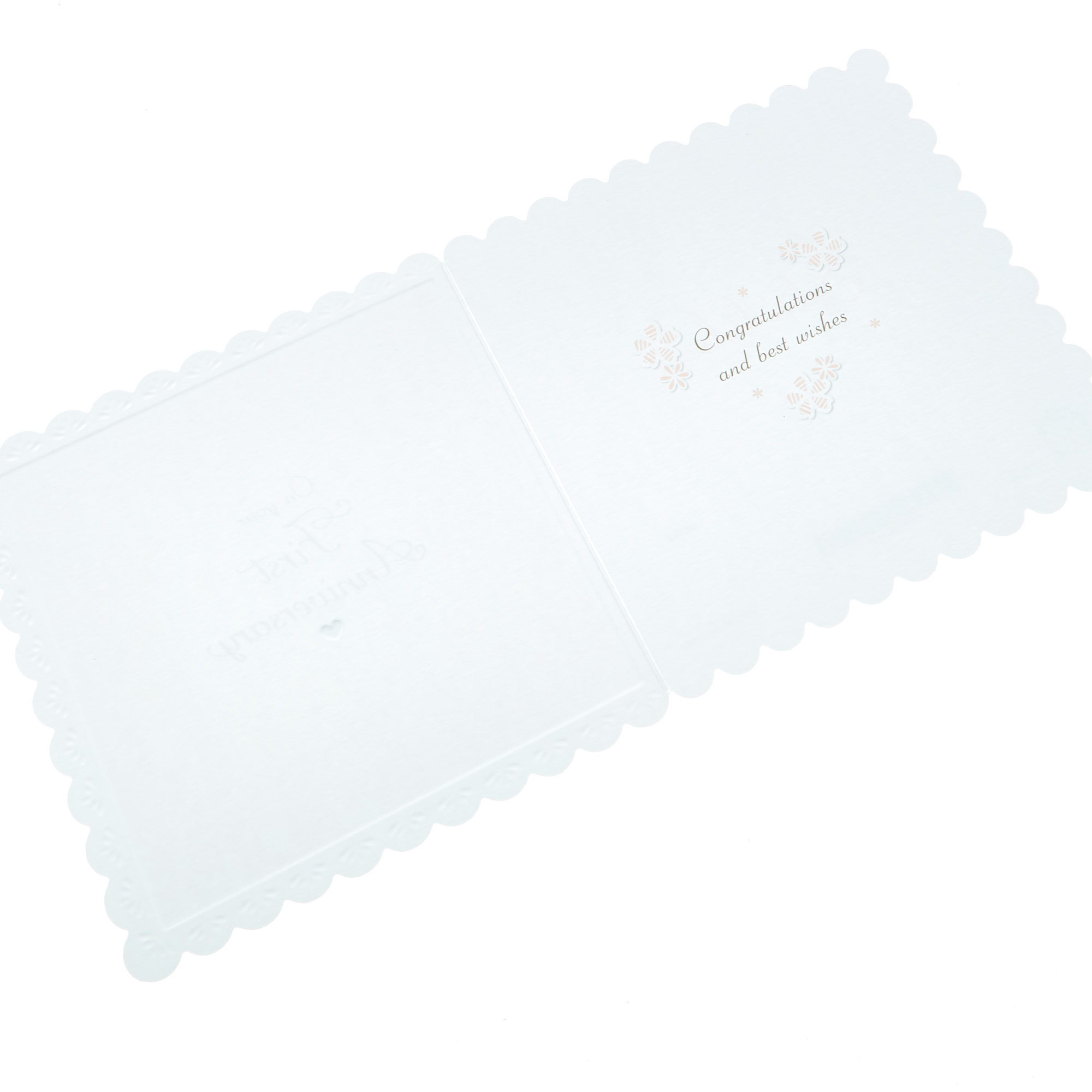 1st Anniversary Card - Pink & White