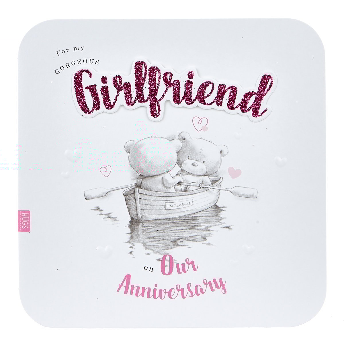 Boutique Collection Anniversary Card - Gorgeous Girlfriend, Hugs Bear 