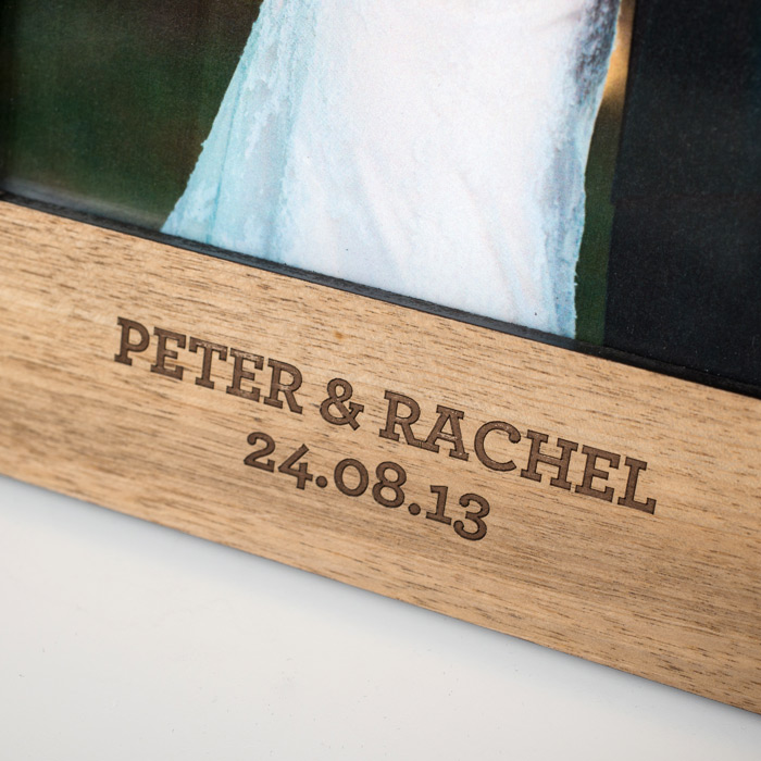 Personalised Engraved Mr & Mrs Wooden Photo Frame