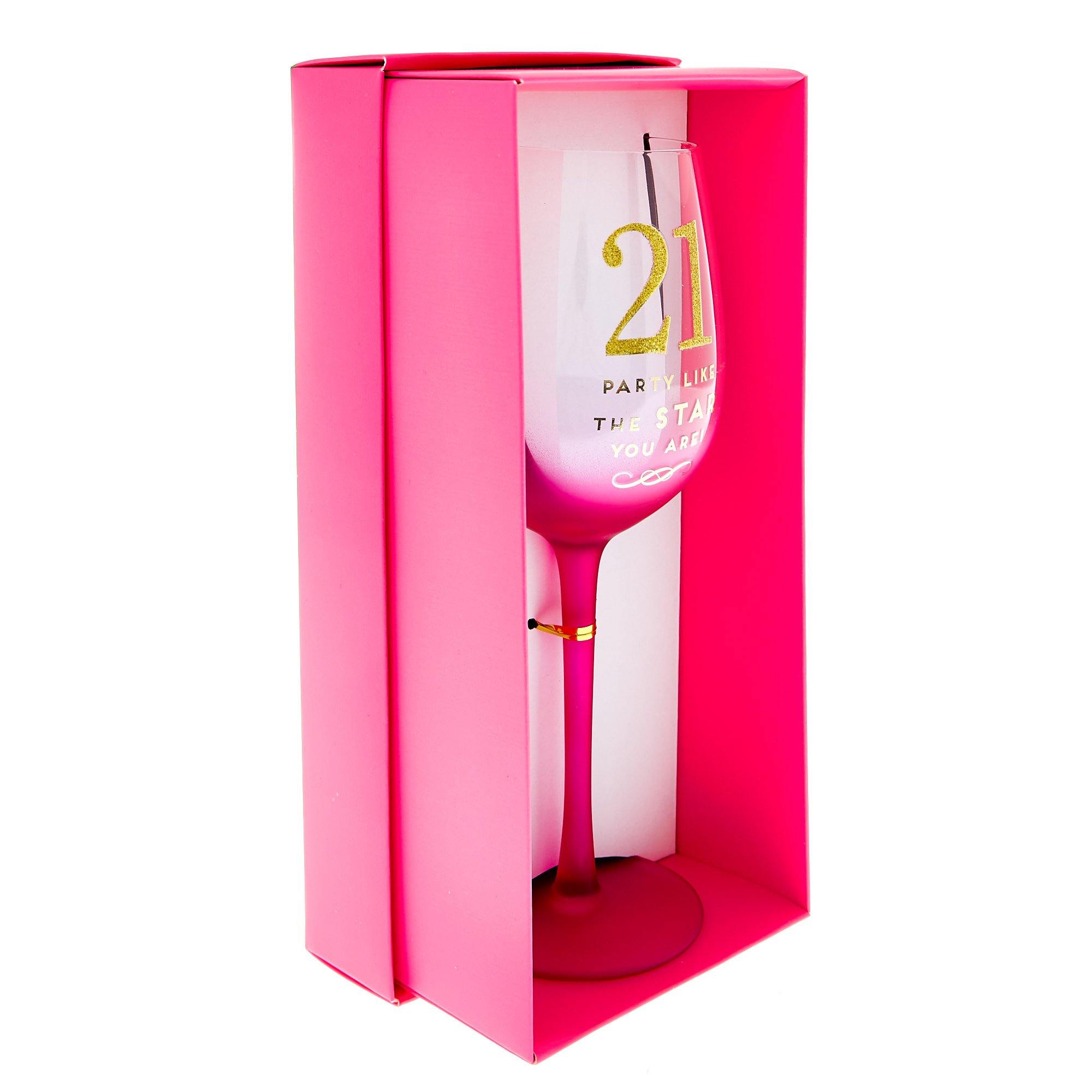 21st Birthday Wine Glass - The Star You Are 